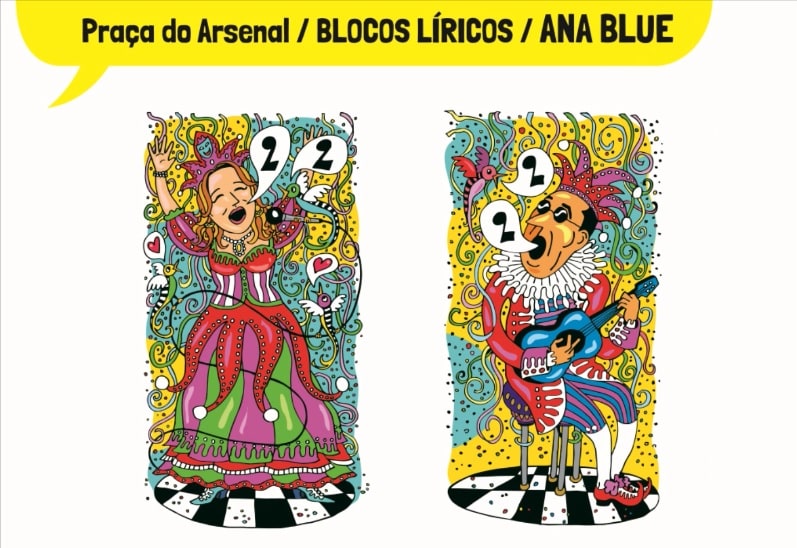 blocos líricos ana blue - Decoração de Carnaval leva o cartum às ruas do Recife