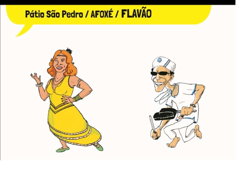 pátio de são pedro afoxé Flavão - Decoração de Carnaval leva o cartum às ruas do Recife