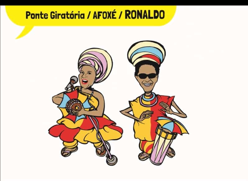 ponte giratória afoxé Ronaldo - Decoração de Carnaval leva o cartum às ruas do Recife